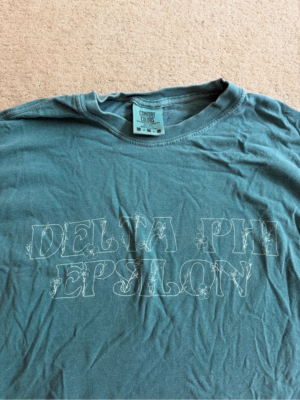 Delta Phi Epsilon teal graphic short sleeve tee